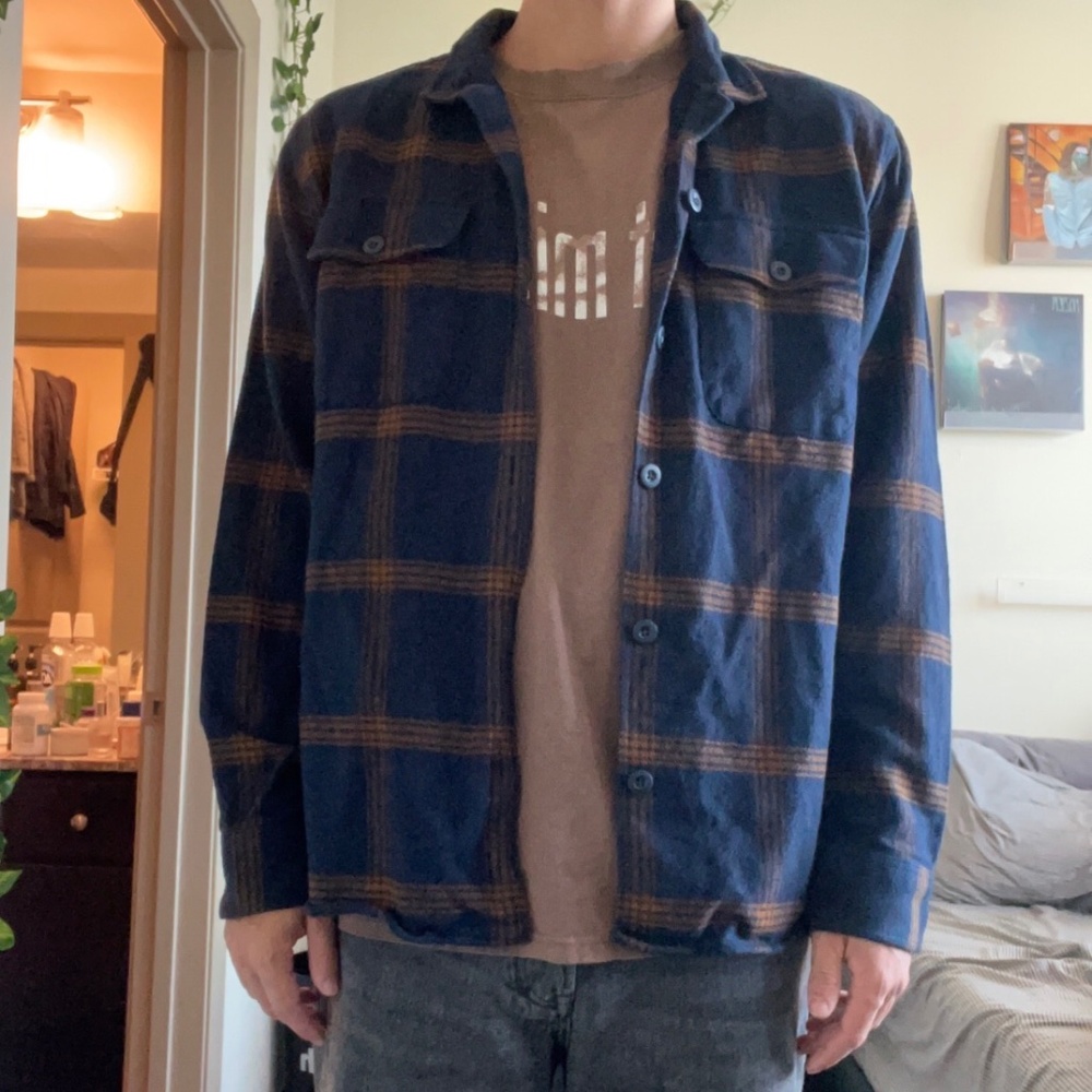 Madewell Men's Brushed Flannel Easy Fit Shirt Jacket